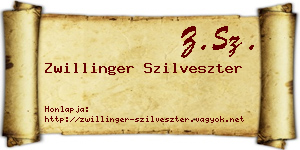 Zwillinger Szilveszter névjegykártya